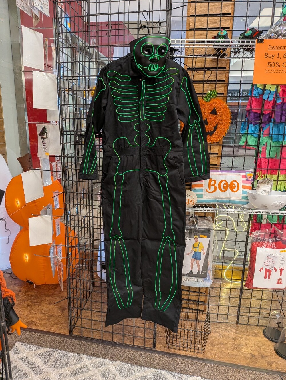 New Adult LED Skeleton Suit And Mask